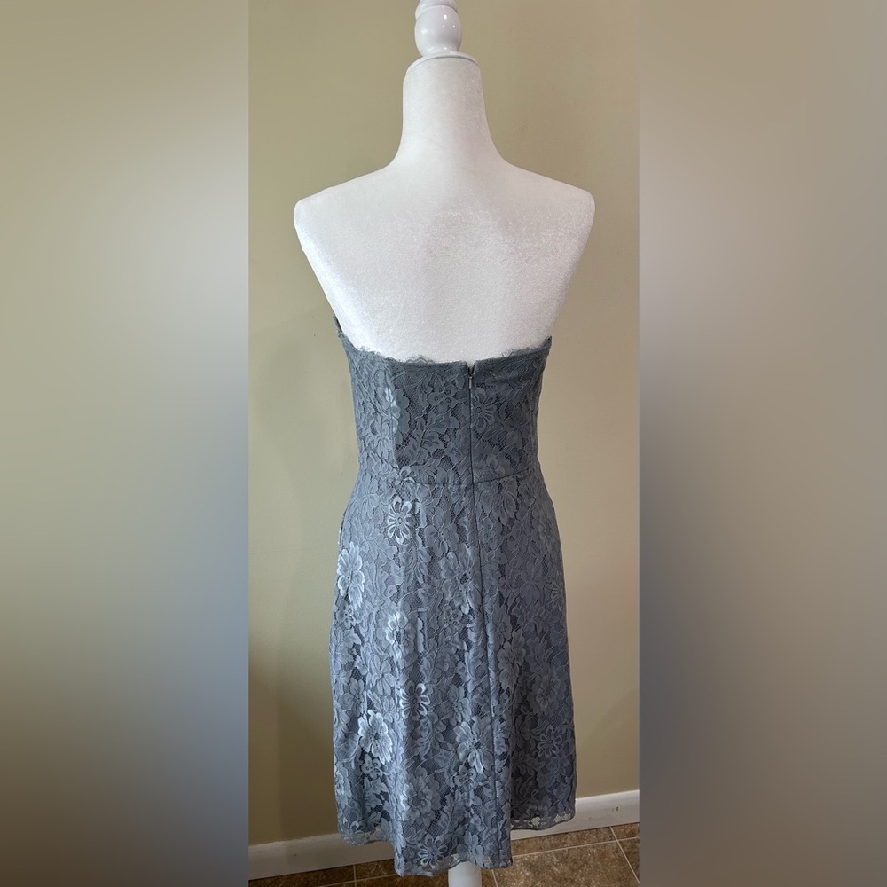 EUC Weddington Way Strapless Gray Lace Dress – Size 10 - Picture 3 of 4